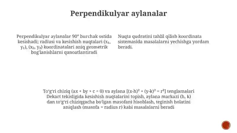 Toʻgʻri chiziq va aylana kesishmasi 4