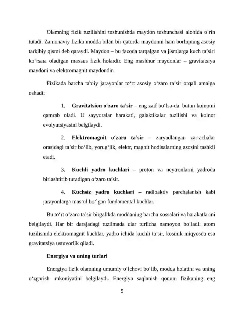 Olamning fizik manzarasi 4
