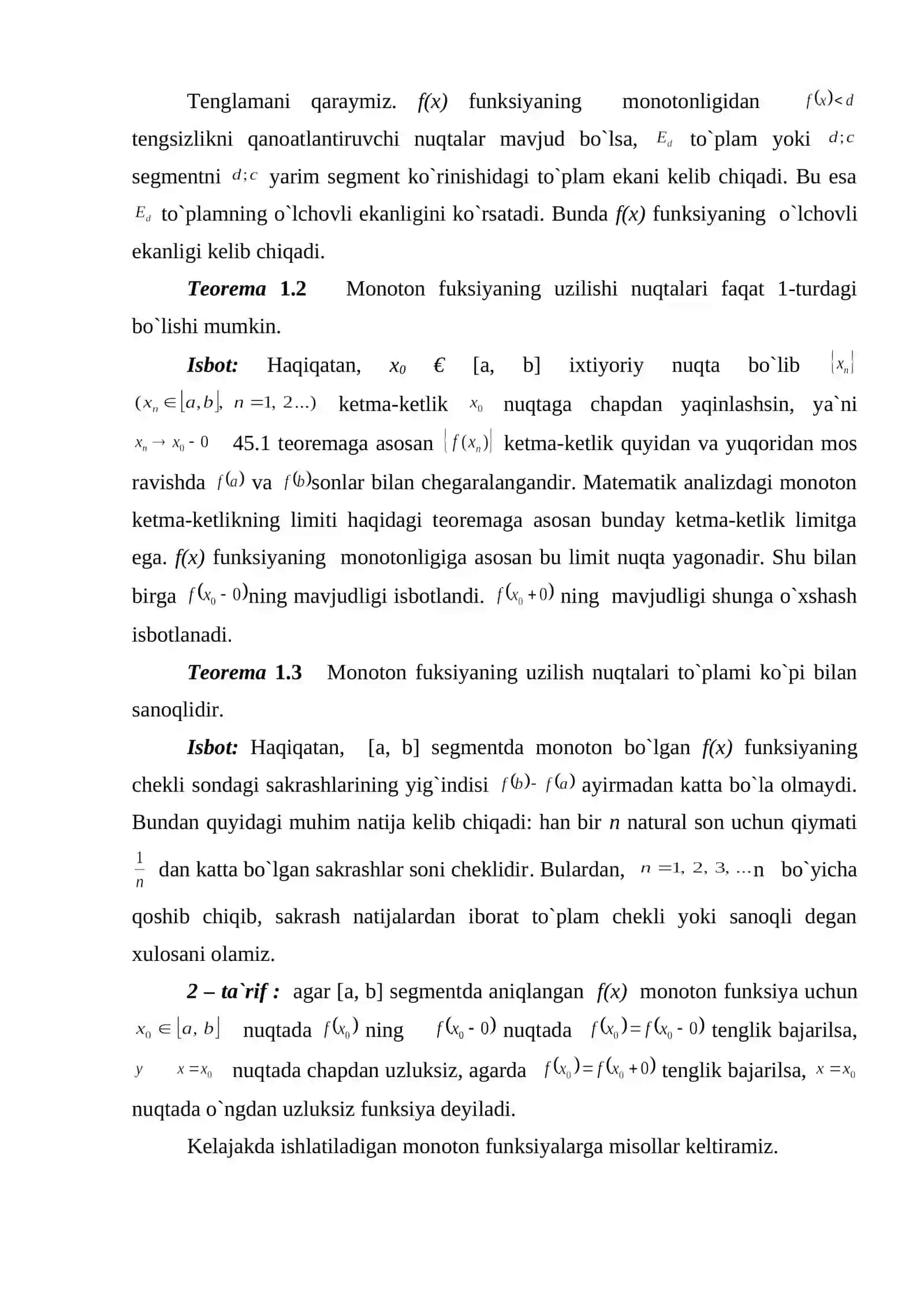 O`zgarishi chegaralangan funksiyalar va unga misollar 4