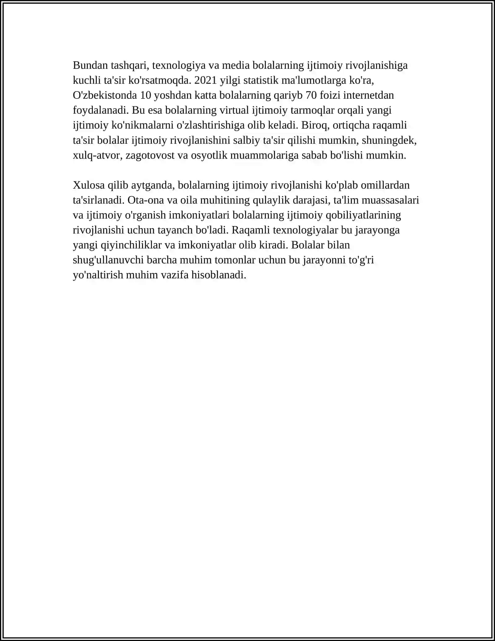 MAKTABGACHA TALIM TASHKILOTI MAKTABGACHA YOSHDAGI BOLALAR IJTIMOYI TARBIYA MASKANI 4