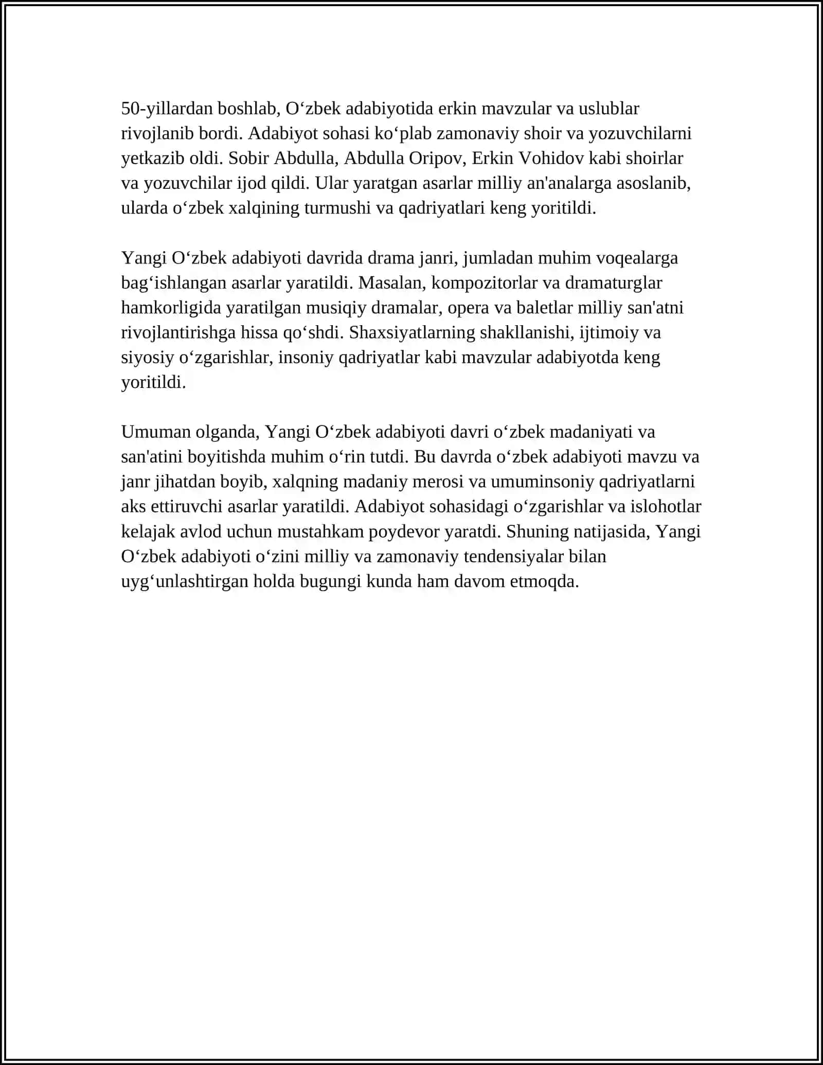 SANJAR SODIQ "YANGI O'ZBEK ADABIYOTI TARIXI" HAQIDA 4