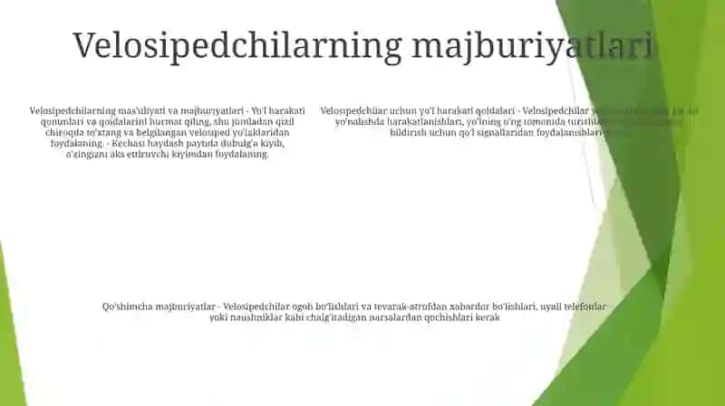 Yo'L Harakati Ishtrokchilari Va Ularning Vazifalari 4
