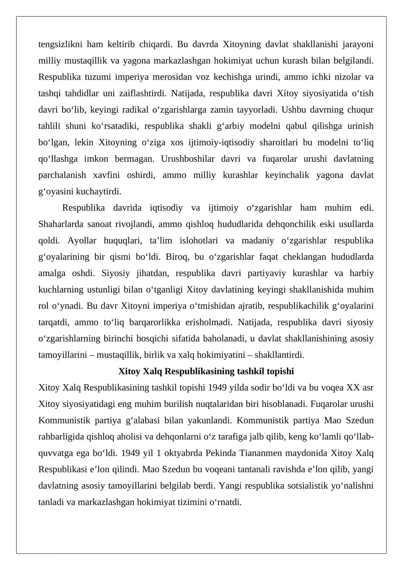 XX–XXI asrlarda Xitoyning global qudratga aylanish jarayoni 4