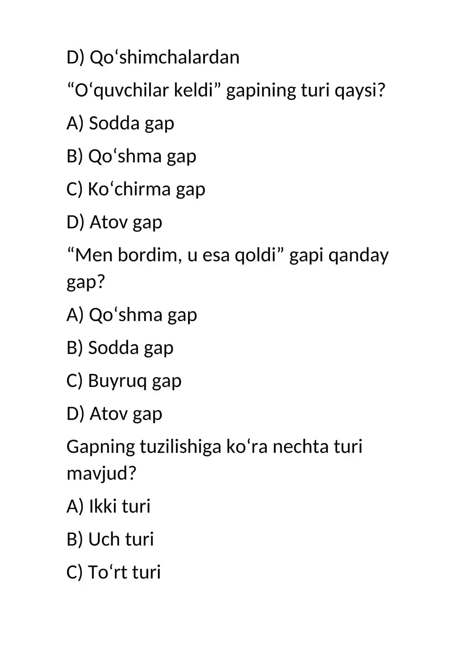 Gaplarning tuzulishiga ko’ra turlari 4