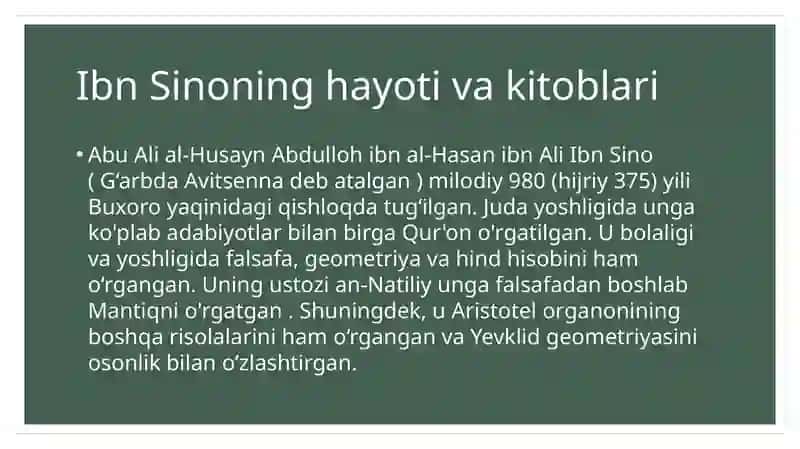 Ibn Sinoning mantiqiy qarashlari 4