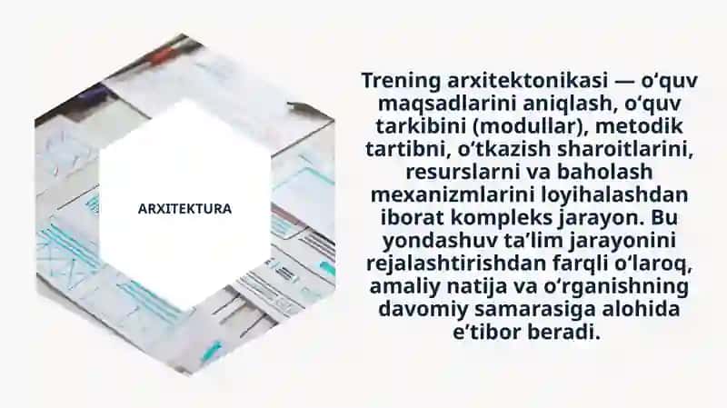 Trening arxitektonikasi: asosiy elementlar 4