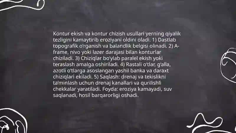 Tuproq eroziyasini oldini olish usullari 4