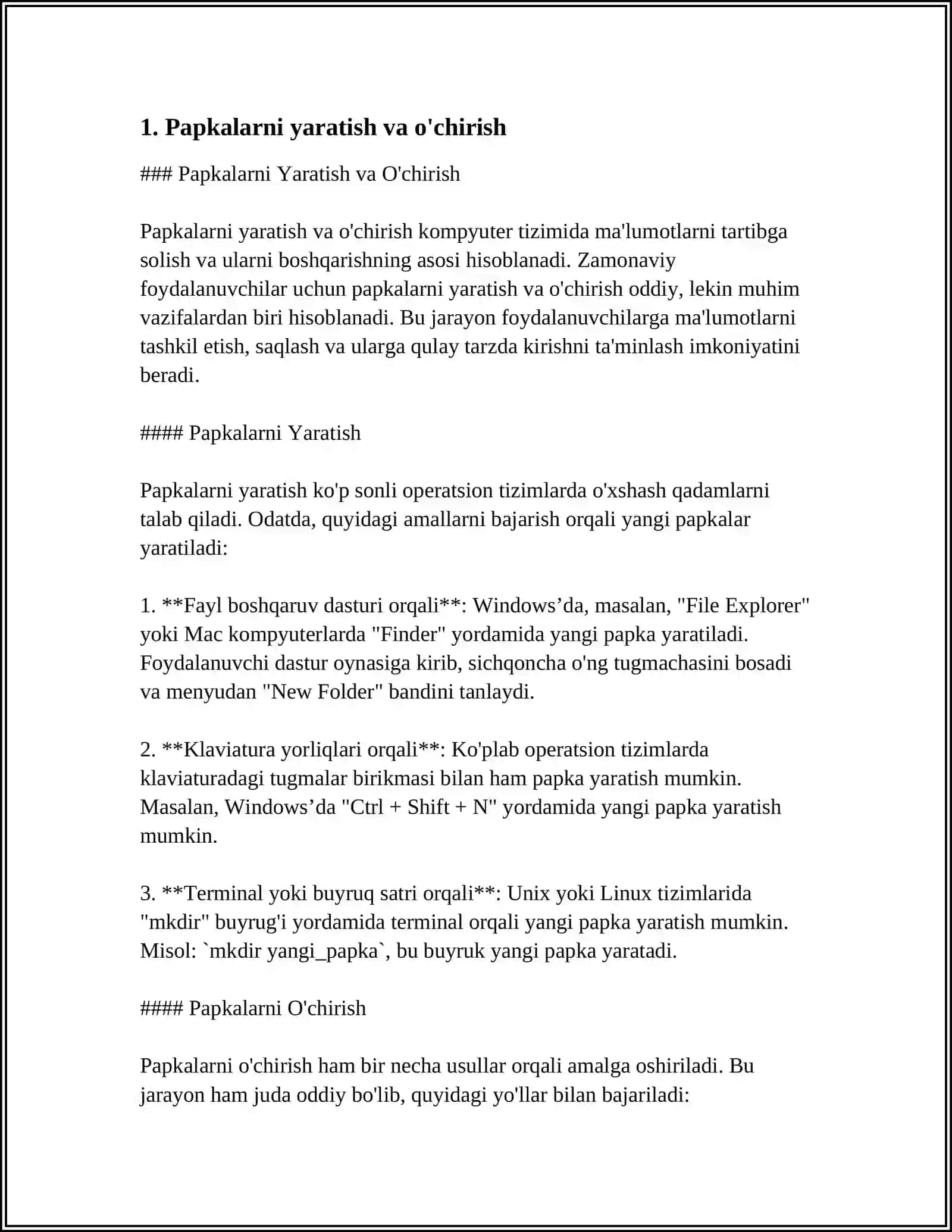 WINDOWS OPERASION TIZIMIDA OBʼEKTLAR USTIDA AMALLAR BAJARISH 4