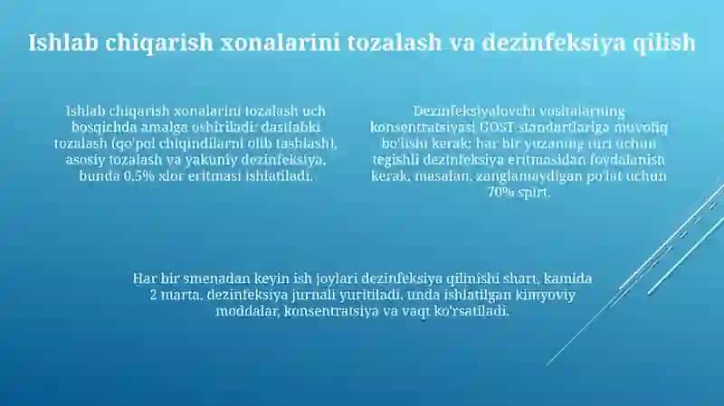 Yengilsanoatkorxonalaridasanitariyatekshiruvoʻtkazish 4