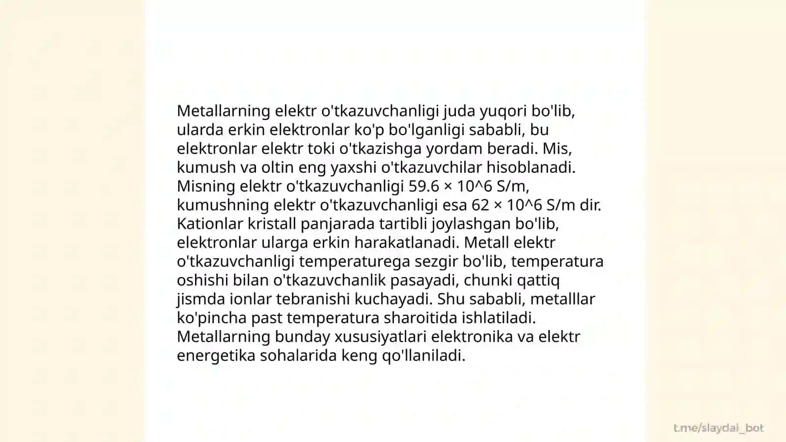 Metall, molekula va ion birikmalarning tuzulishi 4