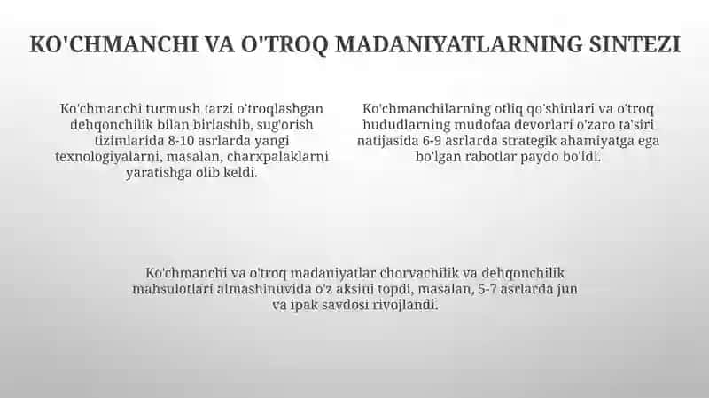 Oʻrta osiyoning ilk Oʻrta asrlar moddiy madaniyati 4