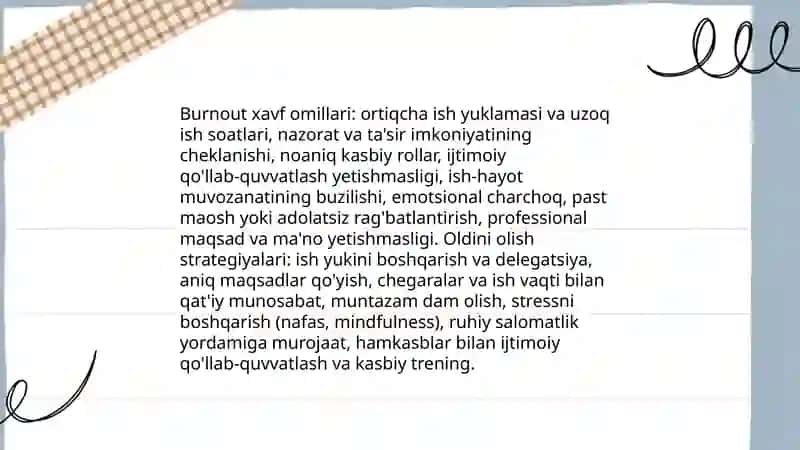 Stress va Burnout Charchash Sindiromi 4