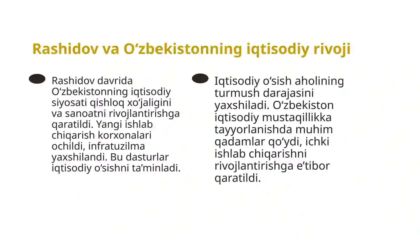 Sharof Rashidov faoliyati va Orol fojeasi 4