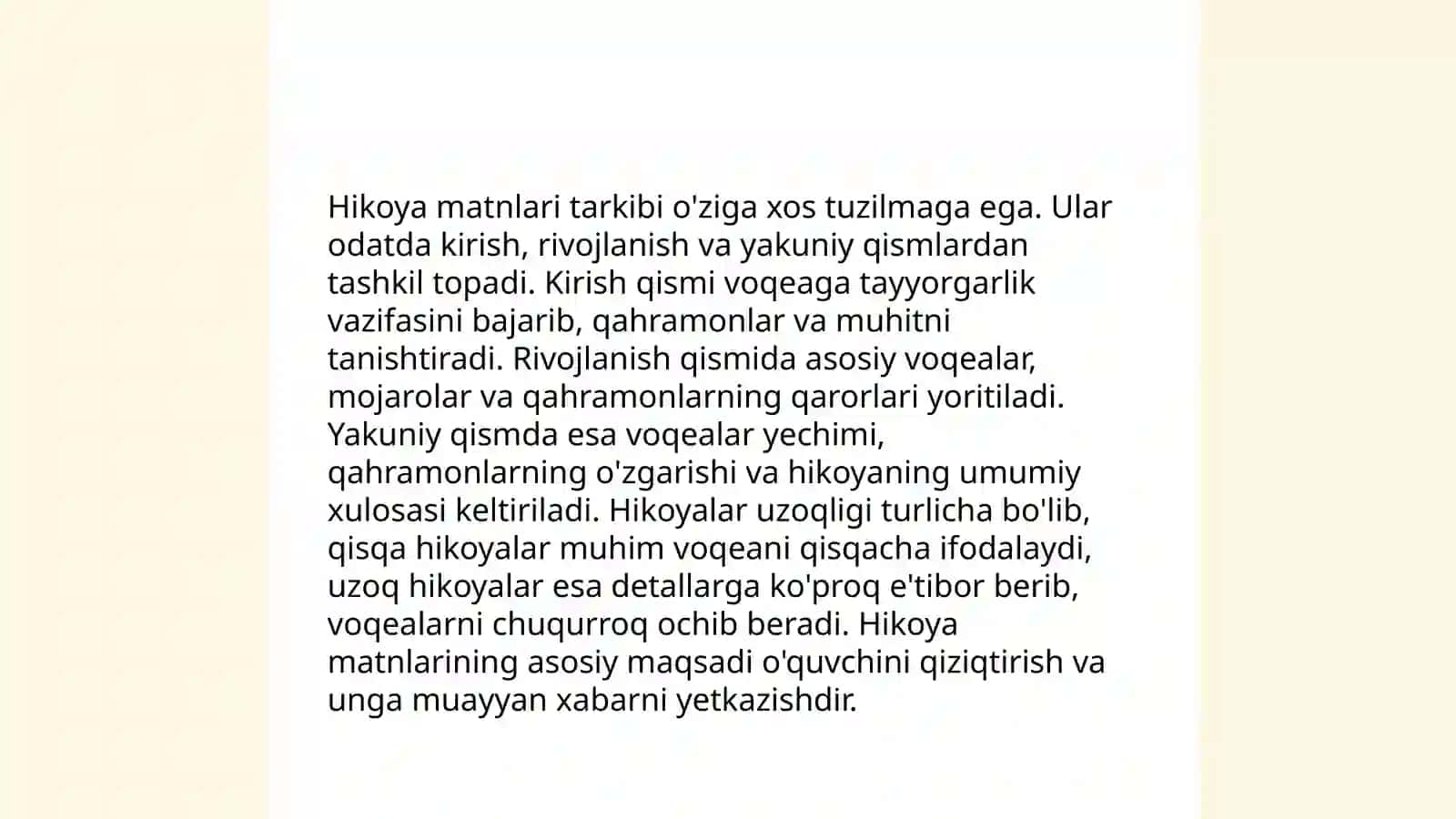Matn turlari tasviriy hikoya va muhokama 4