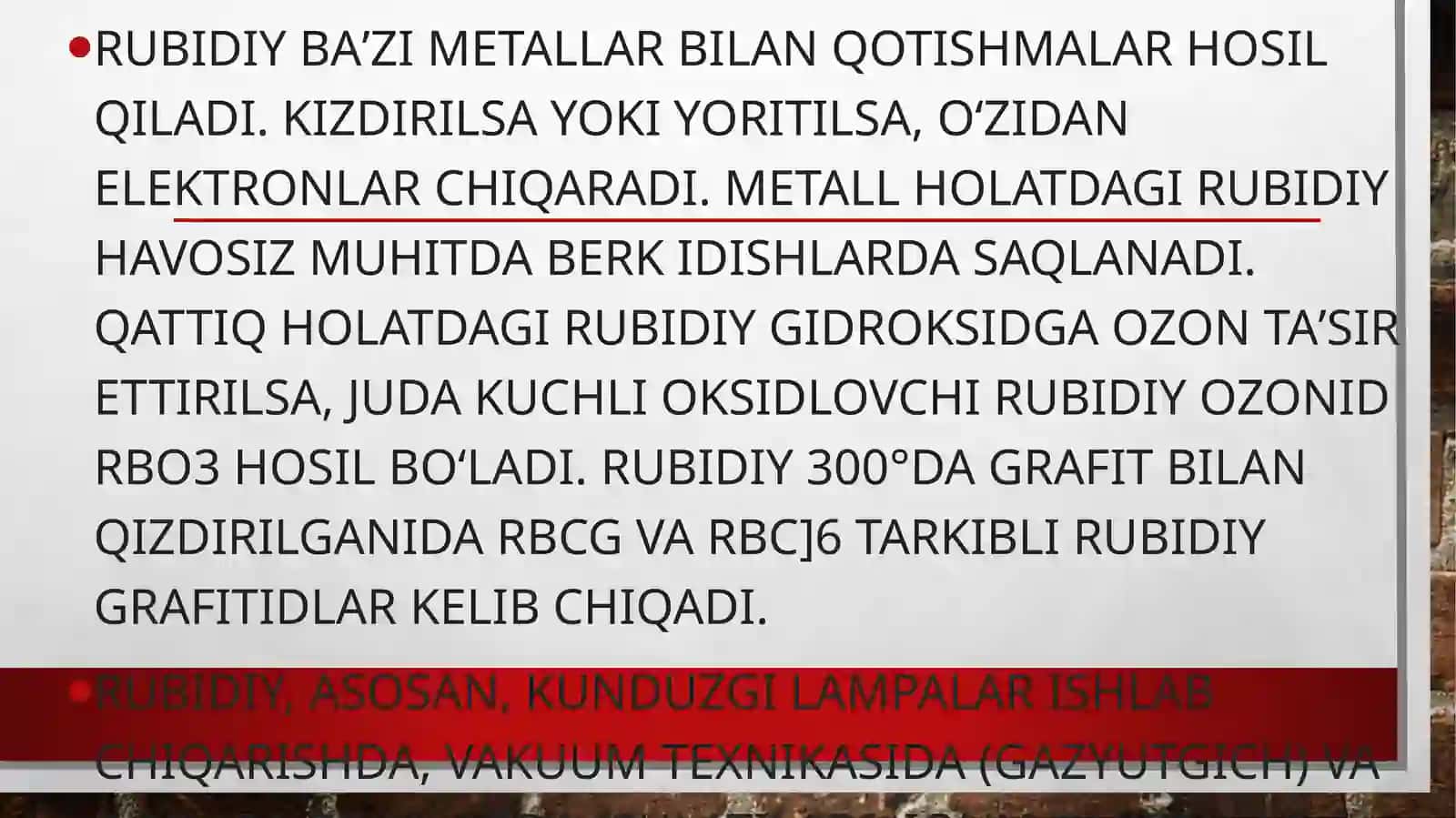 Rubidiy va ishlash sohalari 4