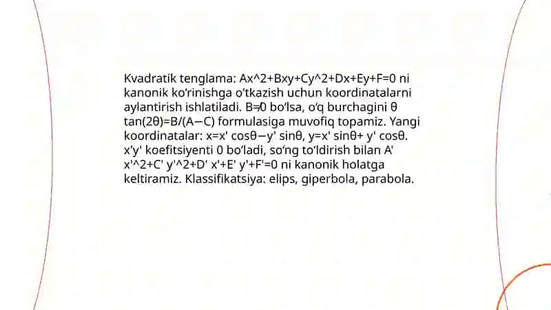 Ikkinchi tartibli Chiziqlar 4