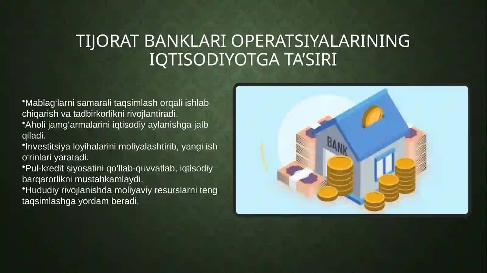 Tijorat banklarining operatsiyalari slide 4