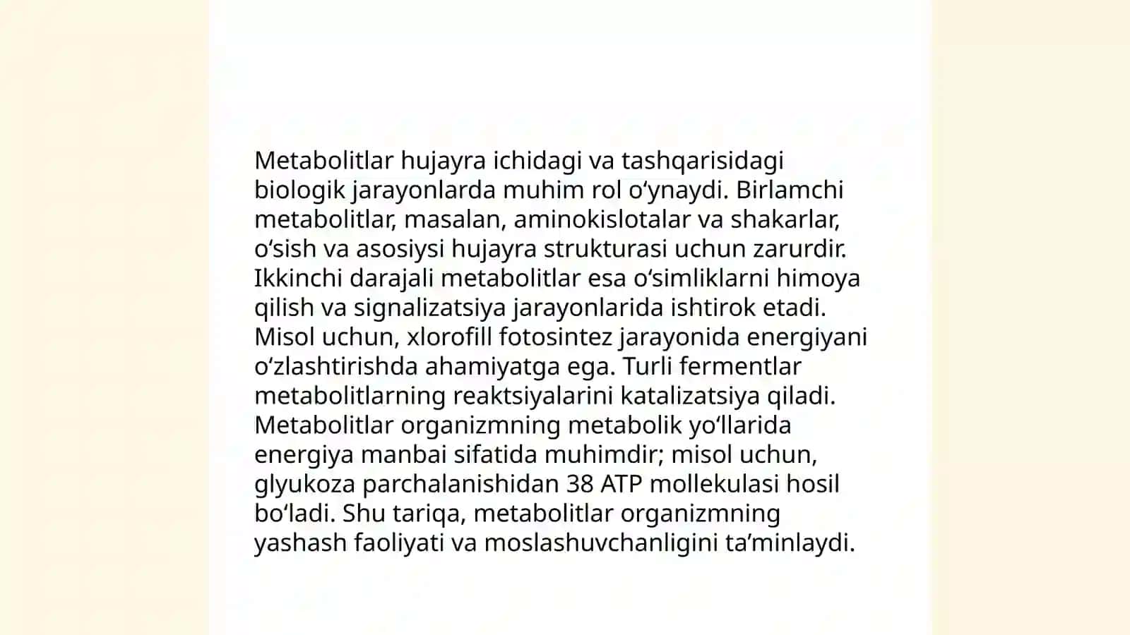 Metabolomika fanining asoslari 4