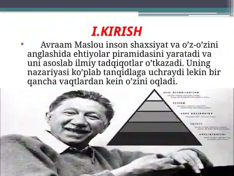 Maslouning Shaxsiyat nazariyasi slayd 4