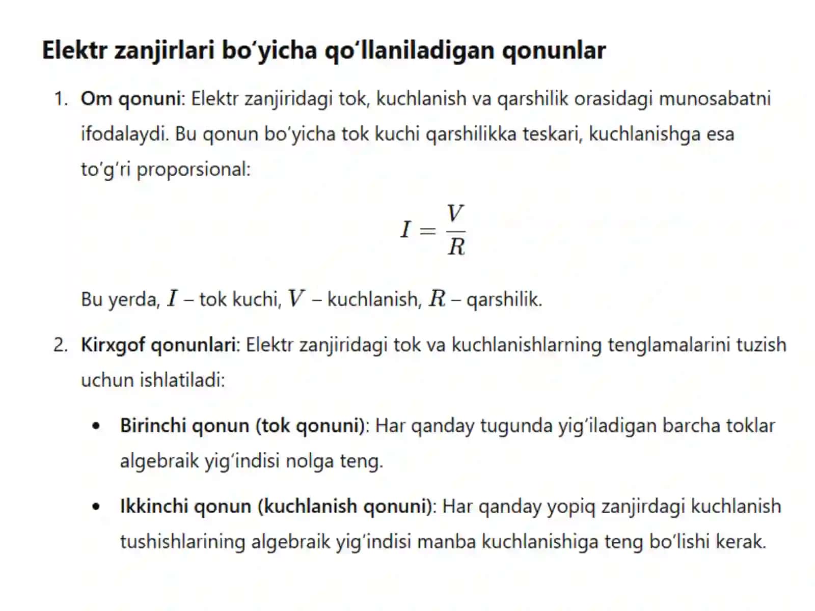 Elektr zanjiri va zanjirning elementlari 4