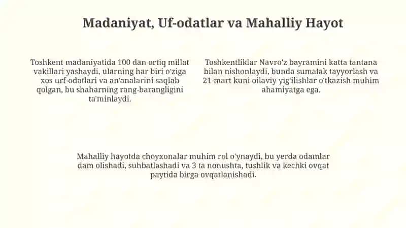 Toshkent: Tarix, Geografiya va Demografiya 4