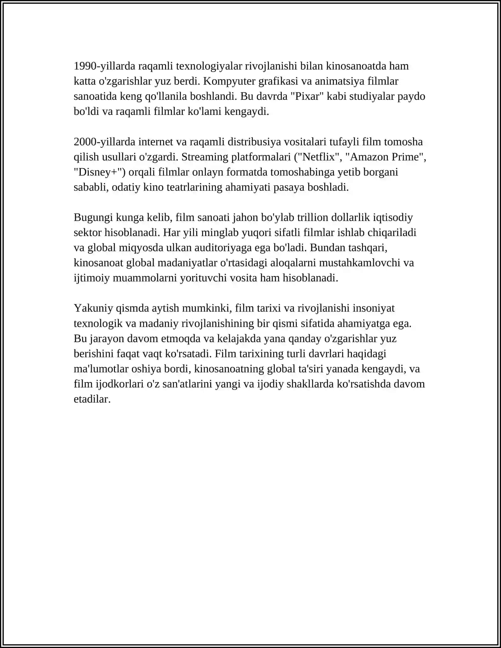 FILMLAR VA OMMAVIY MADANYAT REFERAT 4