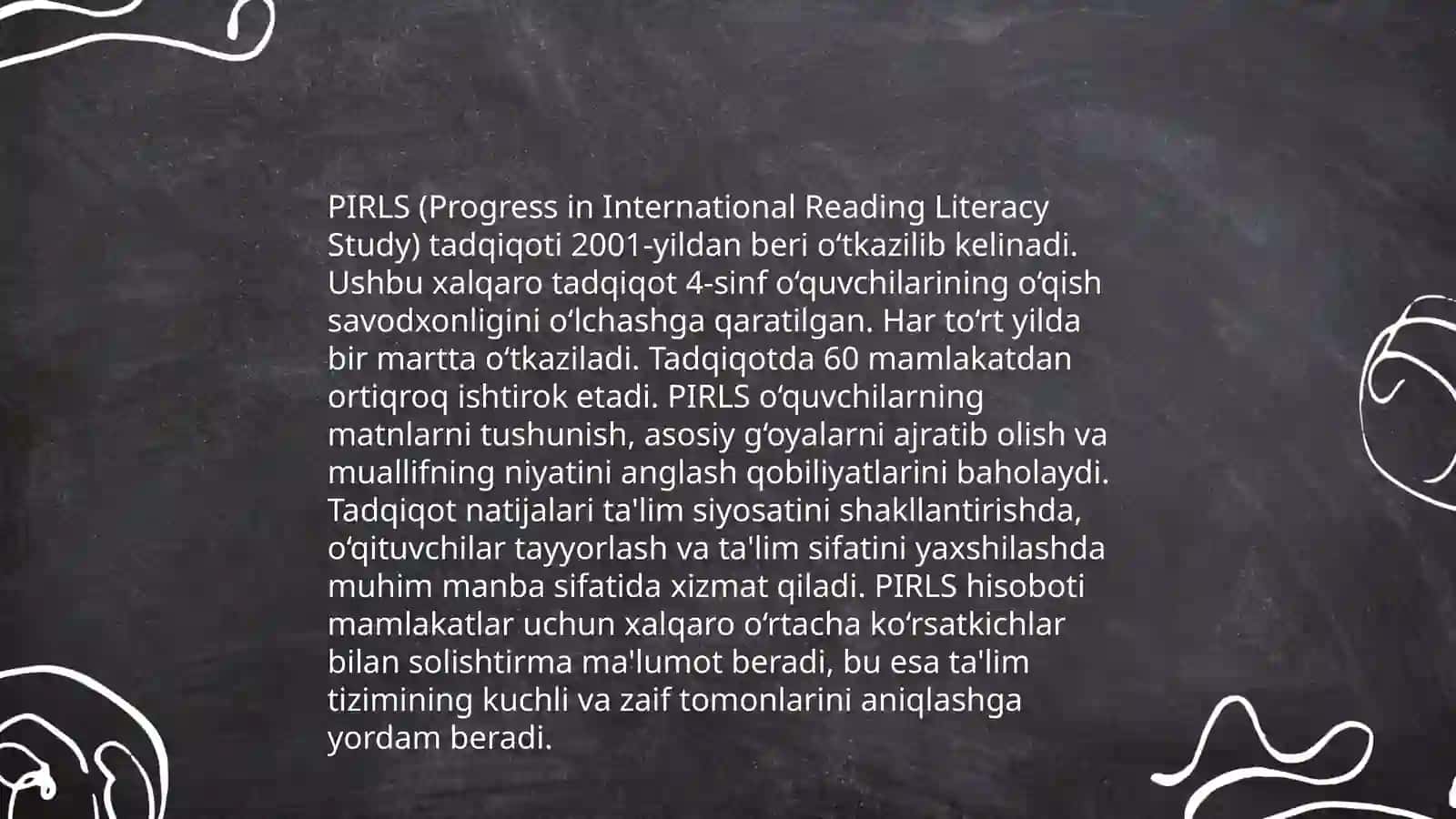 Shahrisabiz davlat pedagogikasi O'zbek tili adabiyoti yo'nalishi 3- kurs talabasi Kamariddinova Layloning Xalqlaro baholash fanidan mustaqil ta'lim taqdimot 4