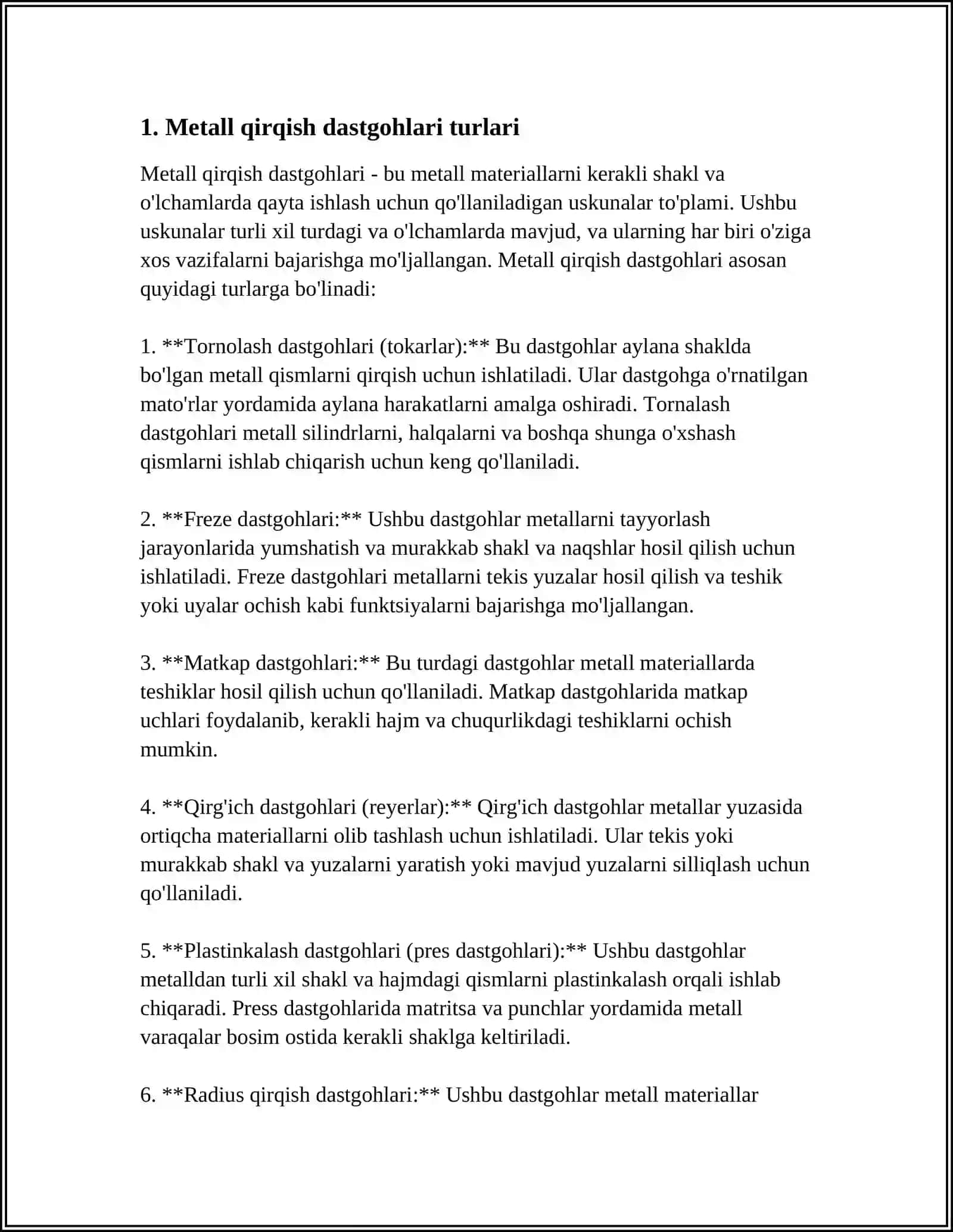 METAL QIRQISH DASTGOHLARI 4