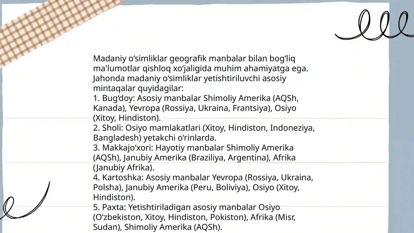 Madaniy o‘simliklarning kelib chiqish markazlari 4