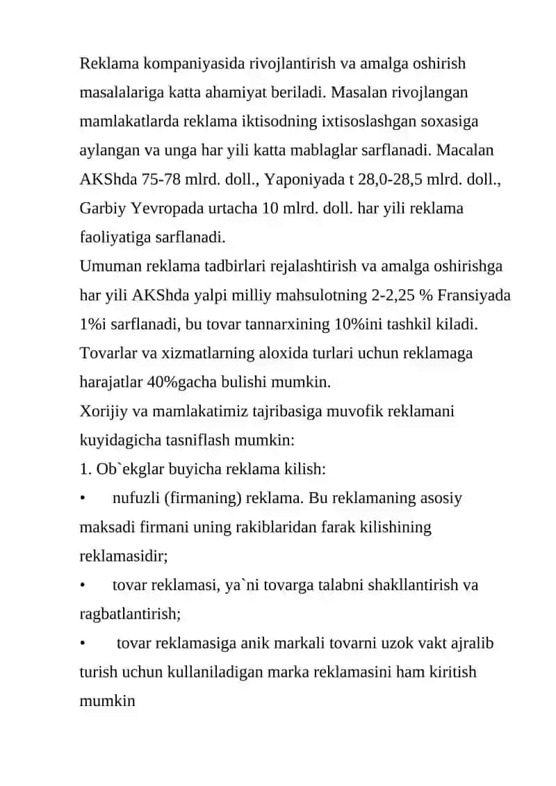 Reklamaning o`rni va axamiyati 4