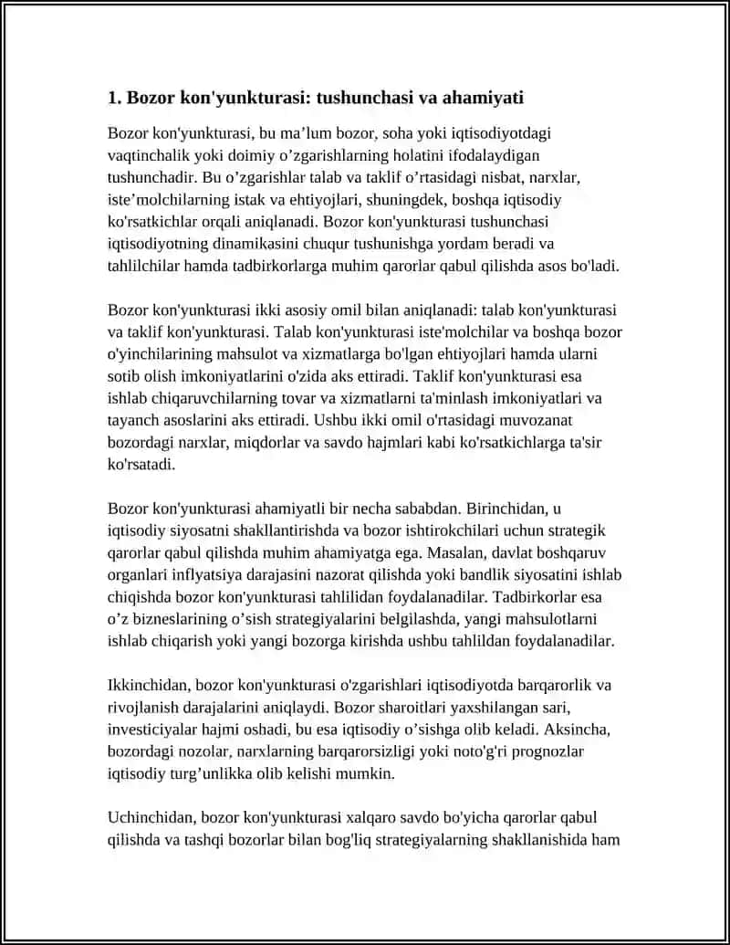 BOZOR KONʼYUNKTURASI VA UNGA TAʼSIR QILUVCHI OMILLAR 4