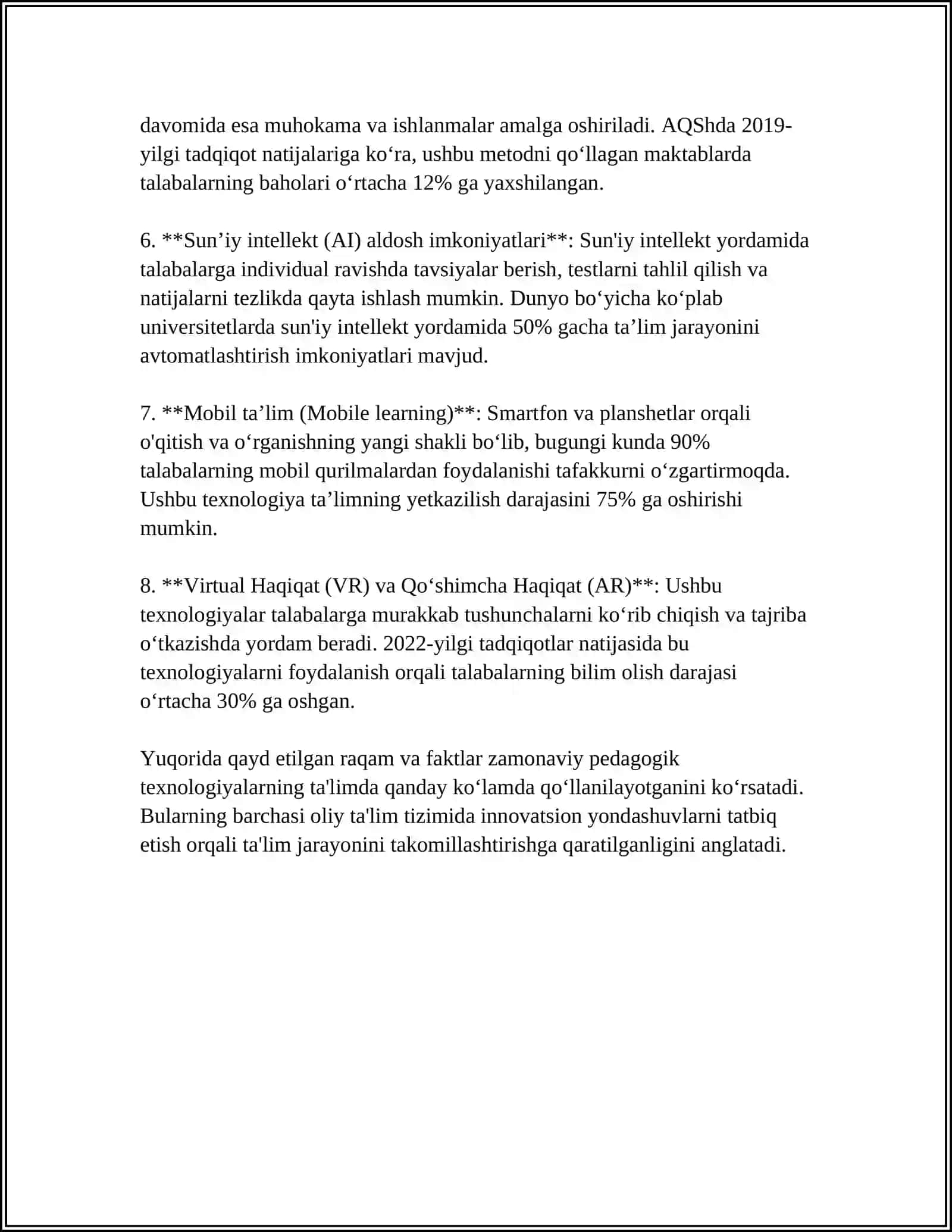 Oliy ta'limda zamonaviy pedagogik texnologiyalar 4