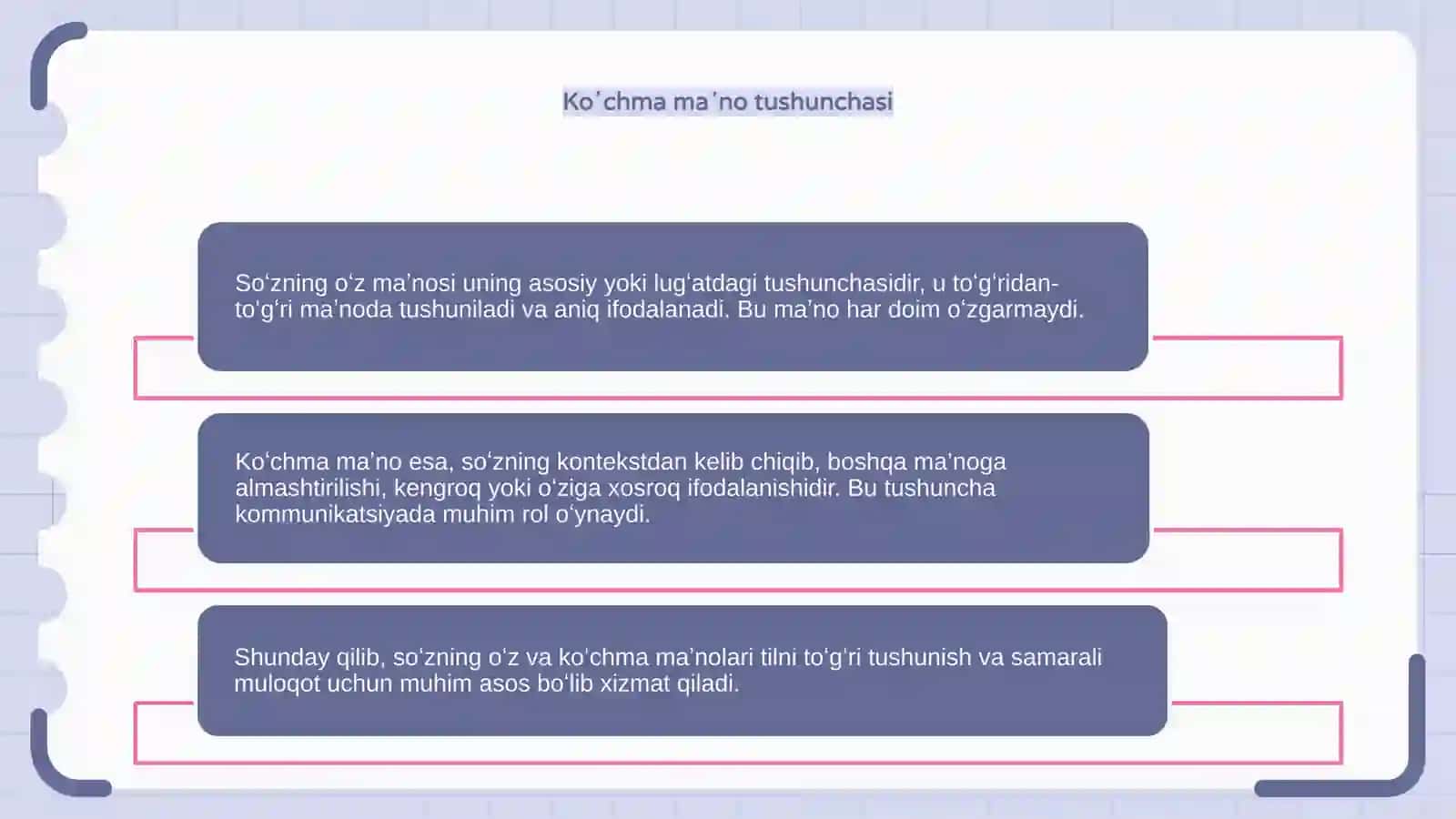 Soʻzning oʻz va koʻchma ma'nolari 4