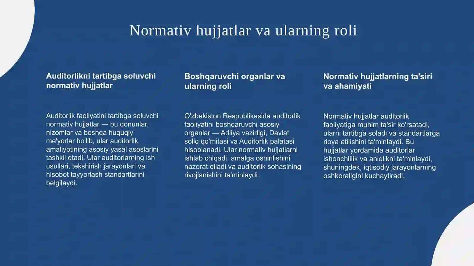 Auditorlik faoliyatining huquqiy asoslari 4