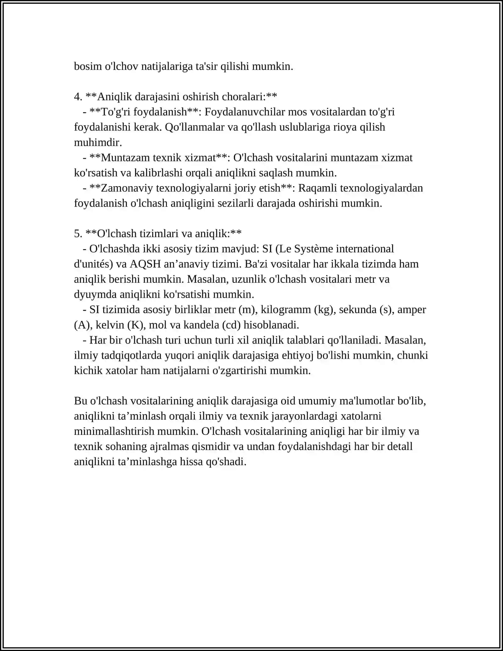 O'lchash va Nazorat Vositalarining Sifatini Nazorat Qilish 4