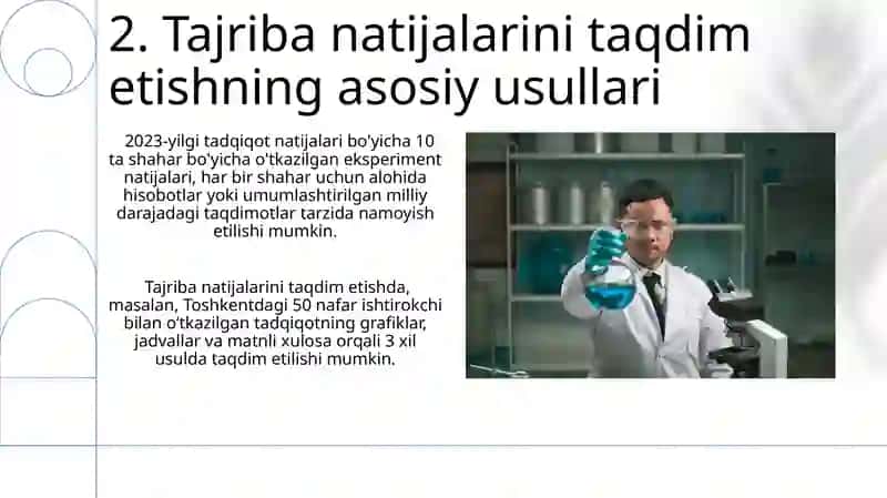 Tajriba Tadqiqot Natijalarini Taqdim Etish 4