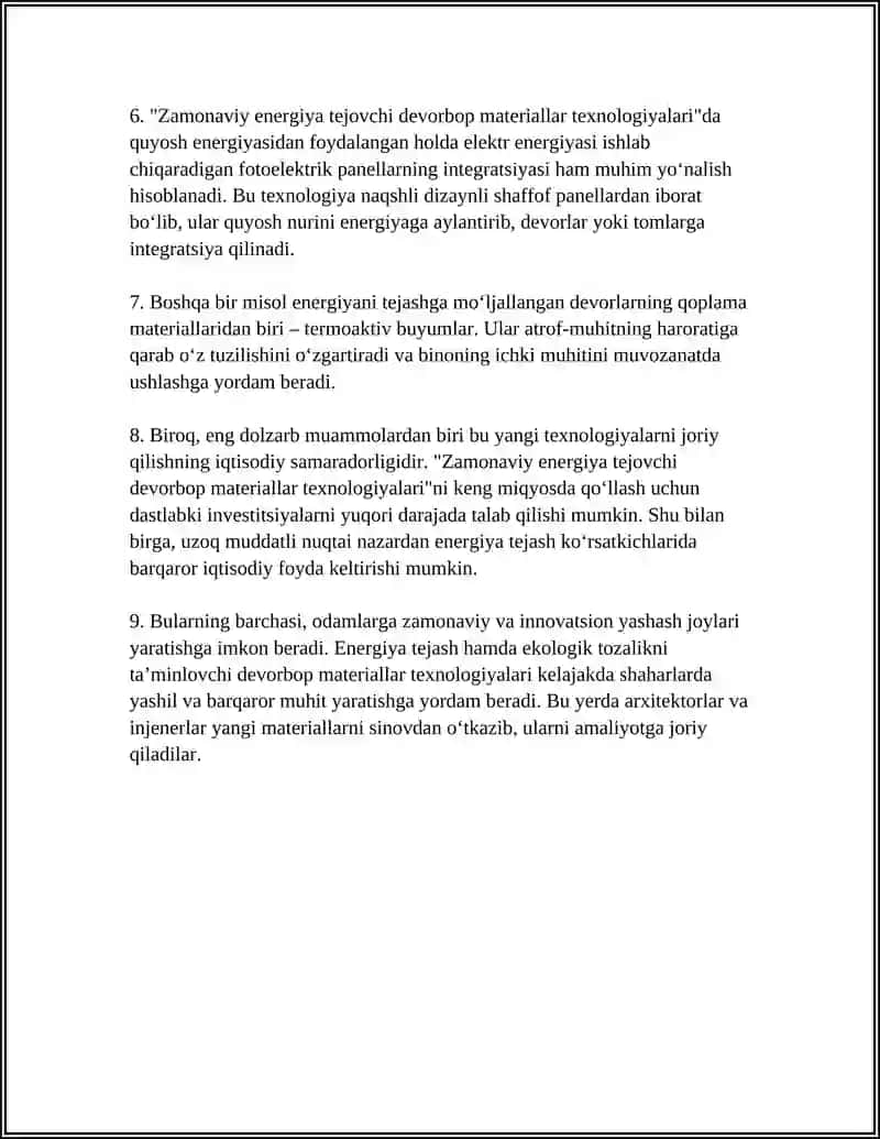 YANGI INOVATSION DEVORBOP MATERIALLAR TEXNOLOGIYASI 4
