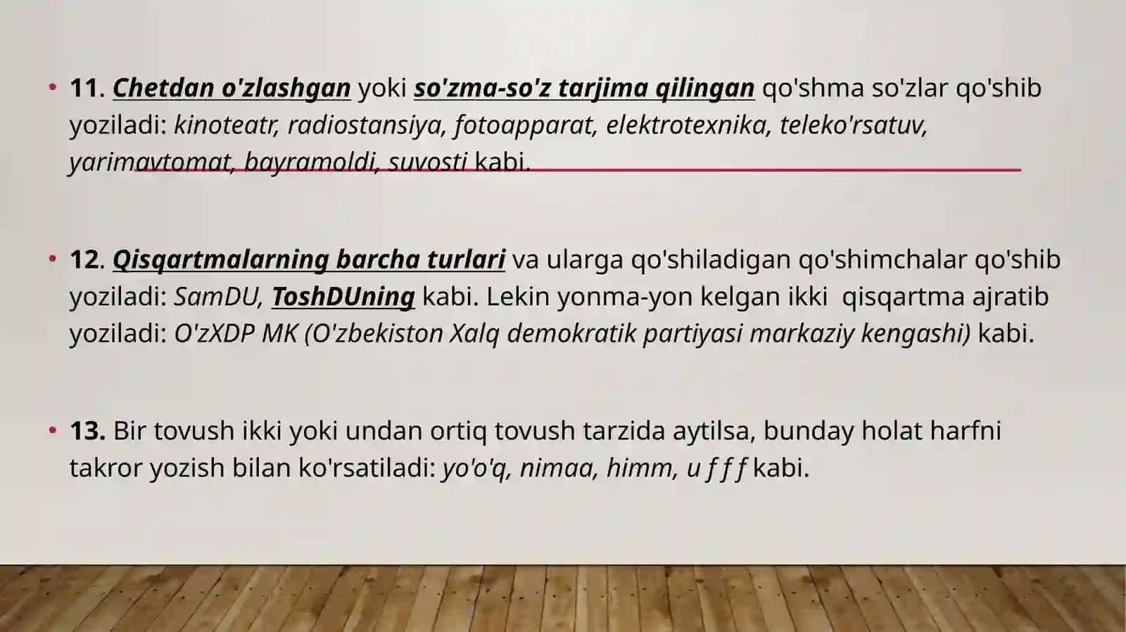 Qo'shib yozish va ajratib yozish qoidalari 4