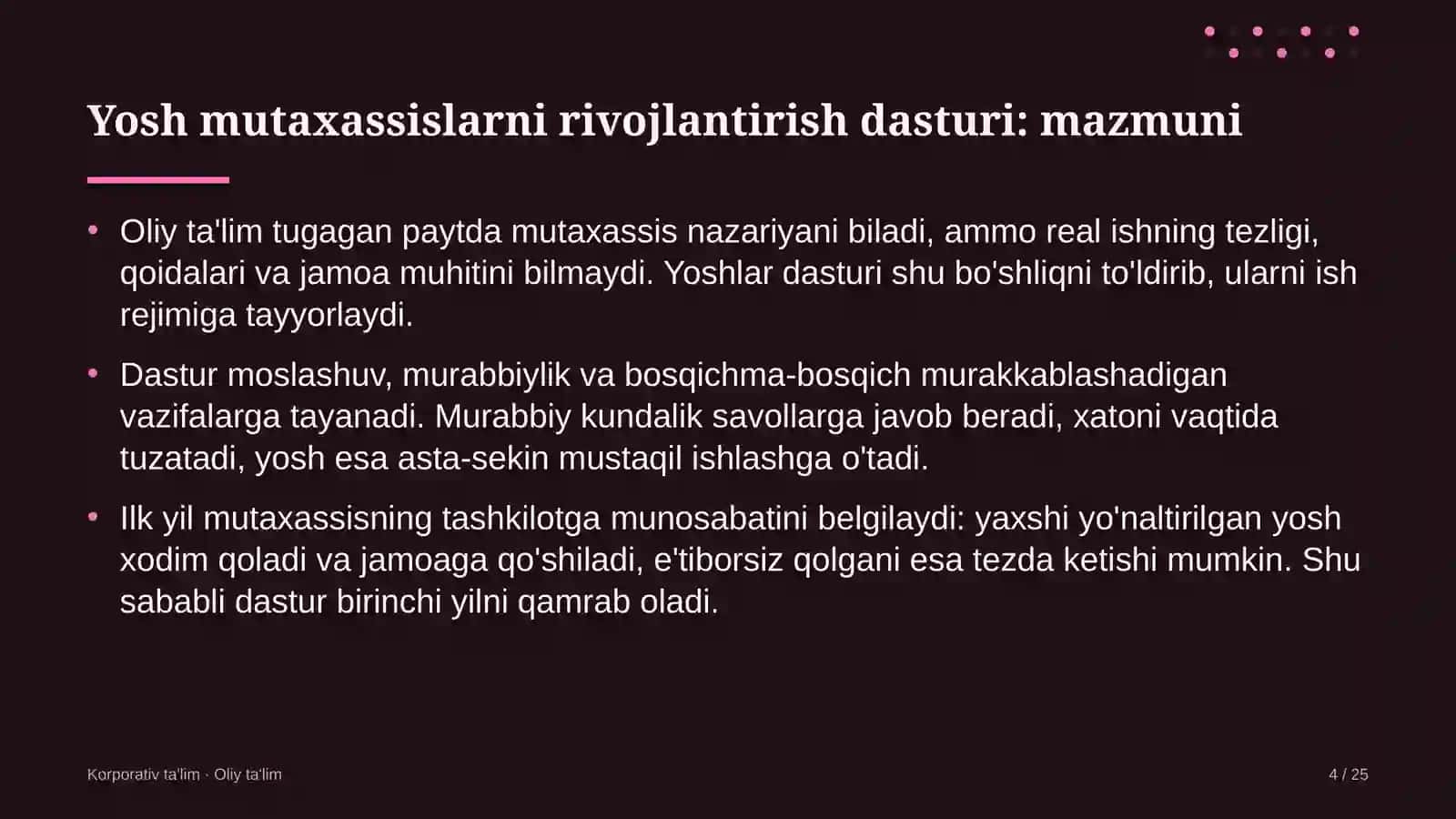 Elektron tijoratda yosh mutaxassislarni rivojlantirish dasturi 4