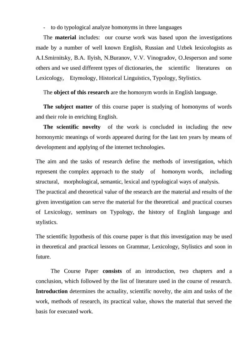 ANALYSES OF HOMONYMY IN MODERN ENGLISH 4