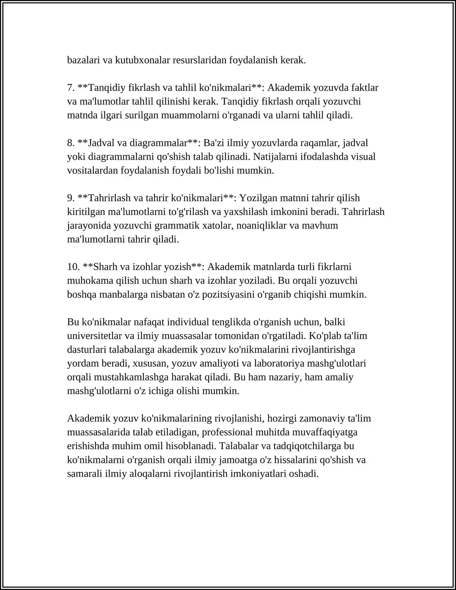 AKADEMIK KOʻNIKMALAR VA ULARNING MOHIYATI 4