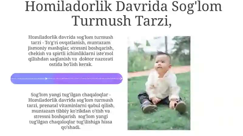 Sog'lom Yangi Tug'ilgan Bolalar Haqida Taqdimot 4