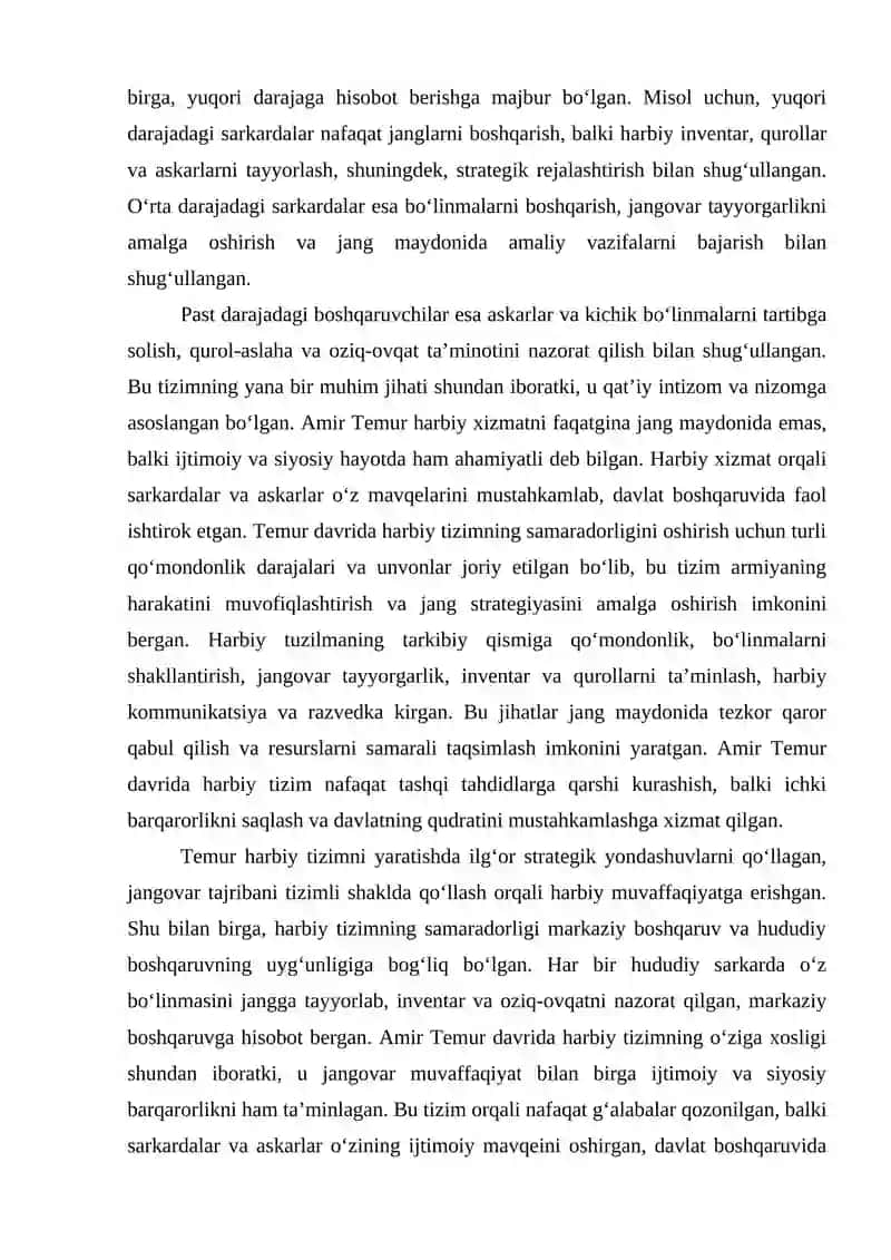Amir Temur davrida harbiy unvonlar 4