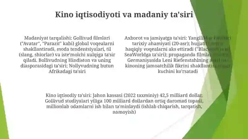 Kino-axborot madaniyatining muhim manbai ekanligi 4