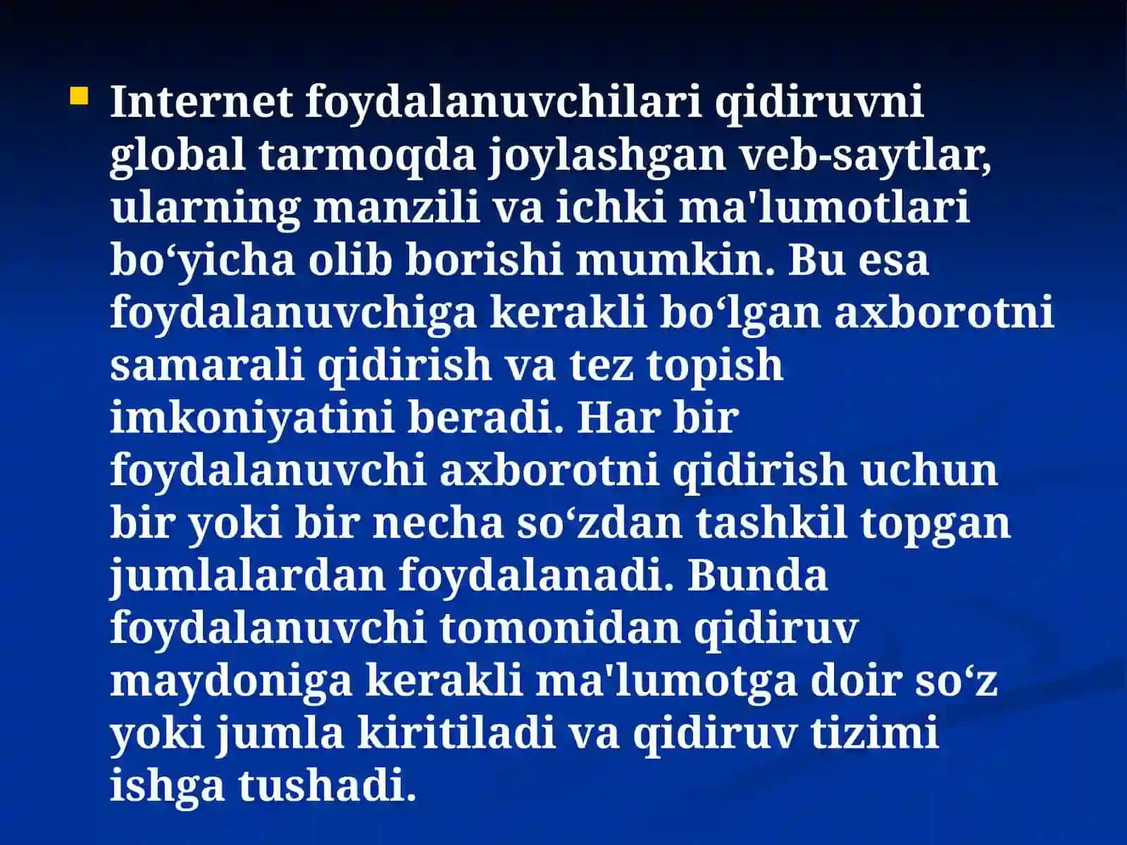Internet tarmoqlarida axborot makoni. Elektron pochtalar bilan ishlash 4