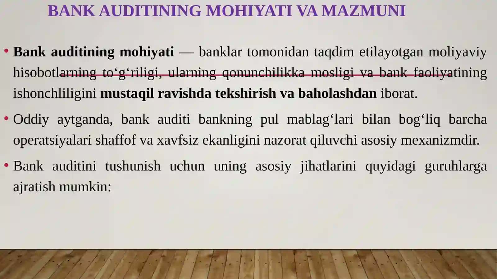 BANK AUDITINING MAZMUNI 4