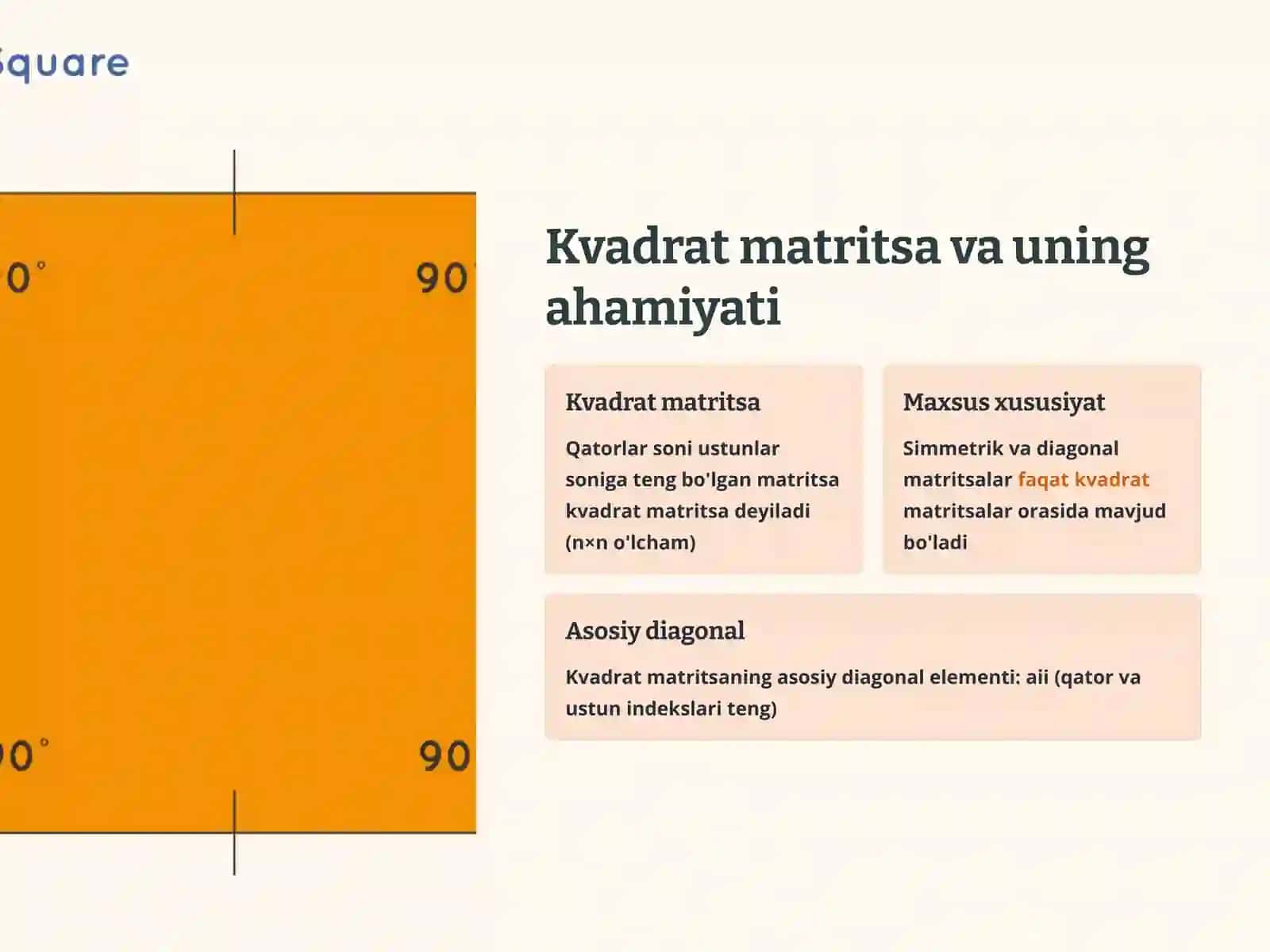 Simmetrik va Diagonal Matritsalarni Aniqlovchi Dastur Yaratish 4