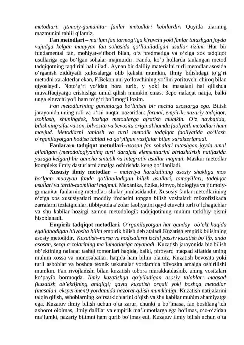 Ilmiy maktablar, metod, metodologiya, metodika 4