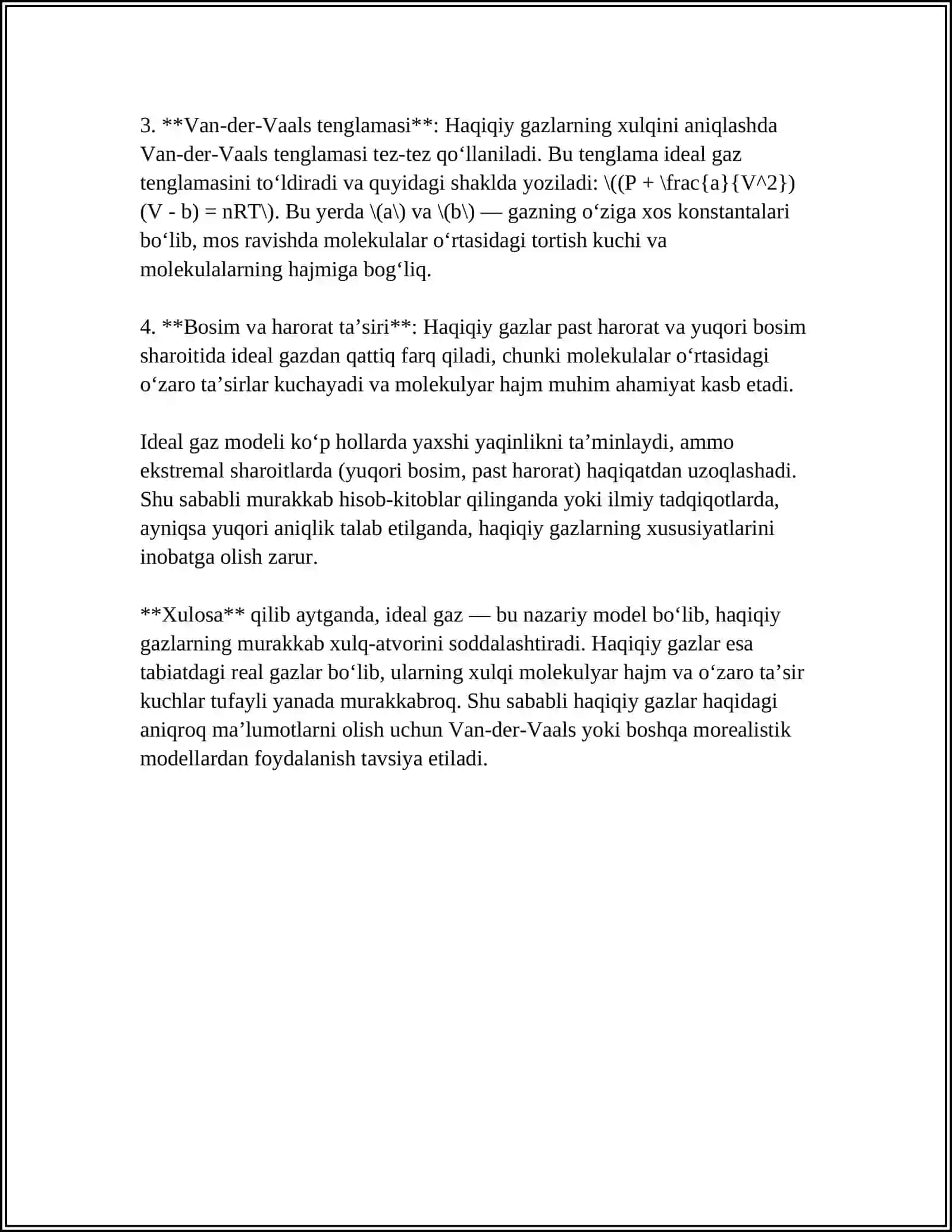 REAL GAZLARNING HUSUSIYATLARI 4