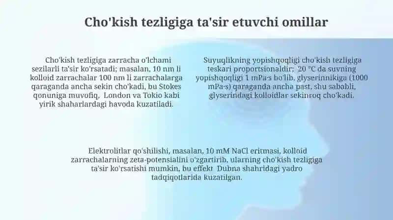 Kolloid zarrachalarning cho'kishiga oid asosiy tushunchalar 4